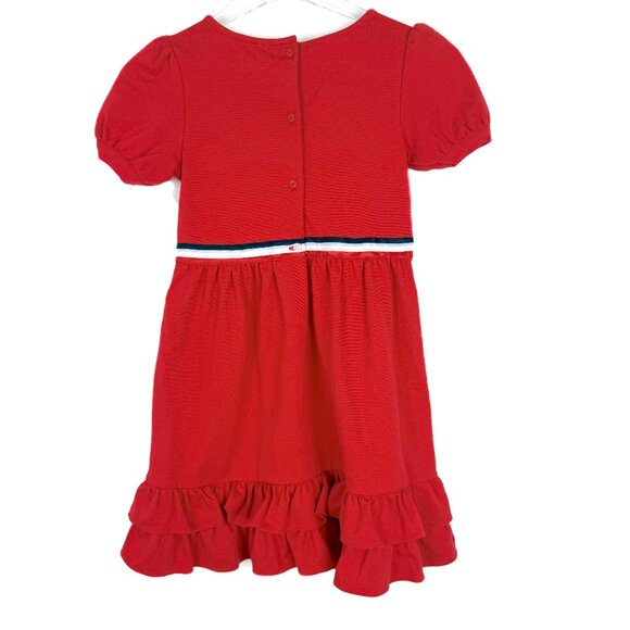 Janie and Jack Puff Sleeve Ruffle Ponte Dress Red Girl's Size 8 EUC - Picture 8 of 11